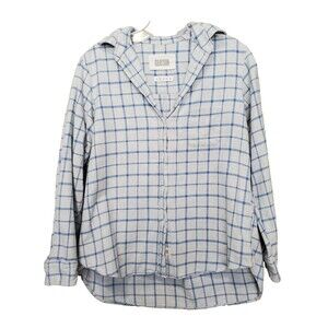 Grayson The Hero Gray/Blue Windowpane Flannel Long Sleeve Button-Up Shirt 02 (S)